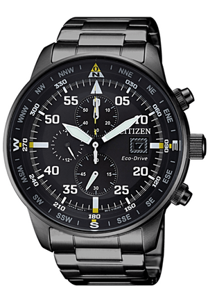 Citizen Sports Eco Drive Black Dial Black Steel Strap Watch For Men - CA0695-84E Authentic Buy Shop Now