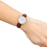 Daniel Wellington Classy St Mawes White Dial Brown Leather Strap Watch For Women - DW00100059 Authentic Buy Shop Now
