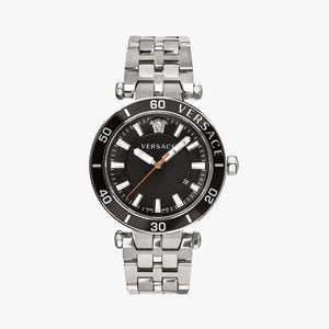 Versace Greca Sport Quartz Black Dial Silver Steel Strap Watch For Men - VEZ300321 Authentic Buy Shop Now