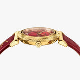 Versace V-Motif Red Dial Red Leather Strap Watch for Women - VERE00418 Authentic Buy Shop Now