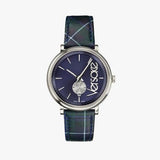 Versace V-Circle The Clans Edition Blue Dial Blue & Green Leather Strap Watch for Women - VEBQ00118 Authentic Buy Shop Now