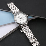 Mido Baroncelli III Automatic Diamonds White Dial Silver Steel Strap Watch For Women - M7600.4.66.1 Authentic Buy Shop Now