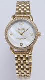 Coach Delancey Mother of Pearl Dial Gold Steel Strap Watch for Women - 14502478 Authentic Buy Shop Now