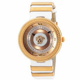 Versace V Metal Icon Gold Dial White & Gold Strap Watch for Women - VLC040014 Authentic Buy Shop Now