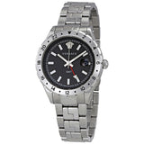Versace Hellenyium GMT Black Dial Silver Steel Strap Watch for Men - V11020015 Authentic Buy Shop Now