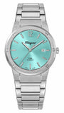 Salvatore Ferragamo F-80 Classic Tiffany Blue Dial Silver Steel Strap Watch for Men - SFDT02323 Authentic Buy Shop Now
