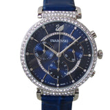 Swarovski Passage Chrono Crystal Blue Dial Blue Leather Strap Watch for Women - 5580342 Authentic Buy Shop Now