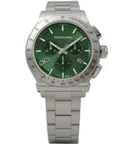 Salvatore Ferragamo 1927 Chrono Green Dial Silver Steel Strap Watch for Men - SFKZ00423 Authentic Buy Shop Now