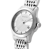Gucci G Timeless Silver Dial Silver Steel Strap Watch For Women - YA126501 Authentic Buy Shop Now