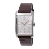 Calvin Klein Window Silver Dial Brown Leather Strap Watch for Women - K2M23126 Authentic Buy Shop Now