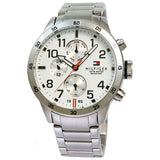 Tommy Hilfiger Trent Multifunction White Dial Silver Steel Strap Watch for Men - 1791140 Authentic Buy Shop Now