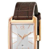 Calvin Klein Window White Dial Brown Leather Strap Watch for Women - K2M23620 Authentic Buy Shop Now
