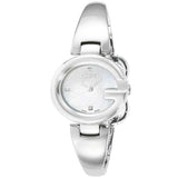 Gucci Guccissima Diamonds Mother of Pearl Dial Silver Steel Strap Watch For Women - YA134504 Authentic Buy Shop Now