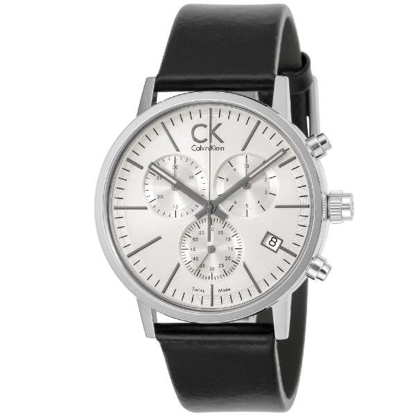 Calvin Klein Post Minimal White Dial Black Leather Strap Watch for Men - K7627120 Authentic Buy Shop Now