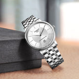 Tissot T Classic Carson Premium Powermatic 80 White Dial Silver Steel Strap Watch For Men - T122.407.11.031.00 Authentic Buy Shop Now