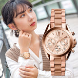 Michael Kors Bradshaw Chronograph Rose Gold Dial Rose Gold Steel Strap Watch for Women - MK5799 Authentic Buy Shop Now