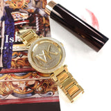 Michael Kors Parker Analog Crystals Gold Dial Gold Steel Strap Watch For Women - MK7283 Authentic Buy Shop Now