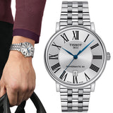Tissot T Classic Carson Premium Powermatic 80 Silver Dial Silver Steel Strap Watch For Men - T122.407.11.033.00 Authentic Buy Shop Now