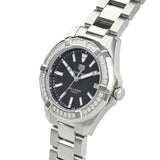 Tag Heuer Aquaracer Quartz Diamonds Black Dial Silver Steel Strap Watch for Women - WAY131P.BA0748 Authentic Buy Shop Now