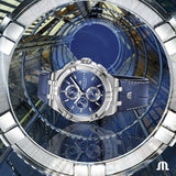 Maurice Lacroix Aikon Chronograph Blue Dial Blue Leather Strap Watch for Men - AI1018-SS001-430-1 Authentic Buy Shop Now