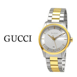 Gucci G Timeless Silver Dial Two Tone Steel Strap Watch For Men - YA126474 Authentic Buy Shop Now