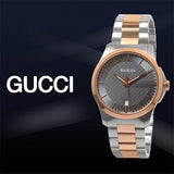 Gucci G Timeless Grey Dial Two Tone Steel Strap Watch For Men - YA126446 Authentic Buy Shop Now