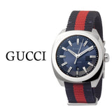 Gucci GG2570 Quartz Blue Dial Blue & Red Nylon Strap Watch For Men - YA142304 Authentic Buy Shop Now