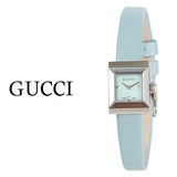Gucci G-Frame Pastel Blue Mother of Pearl Dial Blue Leather Strap Watch For Women - YA128531 Authentic Buy Shop Now