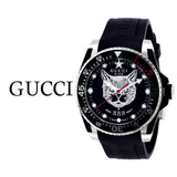 Gucci Dive Feline Black Dial Black Rubber Strap Watch For Men - YA136320 Authentic Buy Shop Now