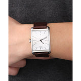 Calvin Klein Window Silver Dial Brown Leather Strap Watch for Women - K2M23126 Authentic Buy Shop Now