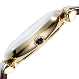 Emporio Armani Gianni T Bar Burgundy Dial Burgundy Leather Strap Watch For Women - AR1757 Authentic Buy Shop Now