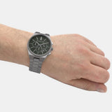 Michael Kors Lennox Chronograph Black Dial Grey Steel Strap Watch For Men - MK9118 Authentic Buy Shop Now
