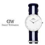 Daniel Wellington Classy Glasgow White Dial Two Tone Nylon Strap Watch For Women - DW00100082 Authentic Buy Shop Now