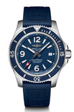 Breitling Superocean 44mm Automatic Blue Dial Blue Rubber Strap Watch for Men - A17367D81C1S2 Authentic Buy Shop Now