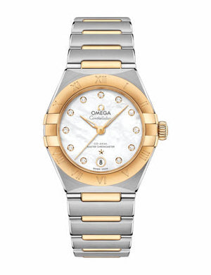 Omega Constellation Manhattan Mother of Pearl Dial Two Tone Steel Strap Watch for Women - 131.20.28.60.55.002 Authentic Buy Shop Now