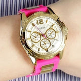 Guess Intrepid White Dial Two Tone Silicon Strap Watch For Women - W0325L3 Authentic Buy Shop Now