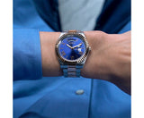 Guess Connoisseur Quartz Blue Dial Two Tone Steel Strap Watch For Men - GW0265G12 Authentic Buy Shop Now