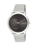 Calvin Klein Minimal Black Dial Silver Mesh Bracelet Watch for Men - K3M21123 Authentic Buy Shop Now