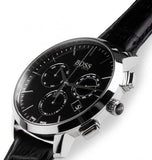 Hugo Boss Chronograph Black Dial Black Leather Strap Watch For Men - 1513266 Authentic Buy Shop Now