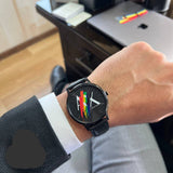 Armani Exchange Cayde Analog Black Dial Black Leather Strap Watch For Men - AX7120 Authentic Buy Shop Now