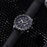 Emporio Armani Mario Chronograph Quartz Black Dial Black Nylon Strap Watch For Men - AR11453 Authentic Buy Shop Now