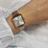 Armani Exchange Lola Quartz Silver Dial Rose Gold Mesh Strap Watch For Women - AX5802 Authentic Buy Shop Now