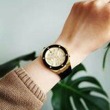 Guess Athena Gold Dial Black Rubber Strap Watch For Women - GW0030L2 Authentic Buy Shop Now