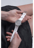 Guess Princess Crystals Silver Dial White Silicone Strap Watch For Women - GW0439L1 Authentic Buy Shop Now