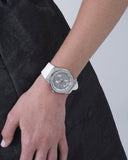 Guess Princess Crystals Silver Dial White Silicone Strap Watch For Women - GW0439L1 Authentic Buy Shop Now