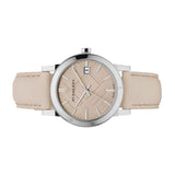 Burberry The City Silver Dial Beige Leather Strap Unisex Watch - BU9010 Authentic Buy Shop Now