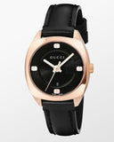 Gucci GG2570 Quartz Black Dial Black Leather Strap Watch For Women - YA142509 Authentic Buy Shop Now