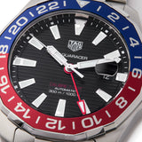 Tag Heuer Aquaracer GMT Caliber 7 Pepsi Black Dial Silver Steel Strap Watch for Men - WAY201F.BA0927 Authentic Buy Shop Now