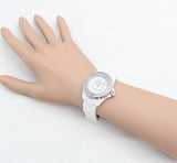 Chanel J12 Sapphire Bezel Ceramic White Dial White Steel Strap Watch for Women - J12 H2010 Authentic Buy Shop Now