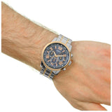 Guess Horizon Chronograph Blue Dial Two Tone Steel Strap Watch For Men - W0379G7 Authentic Buy Shop Now